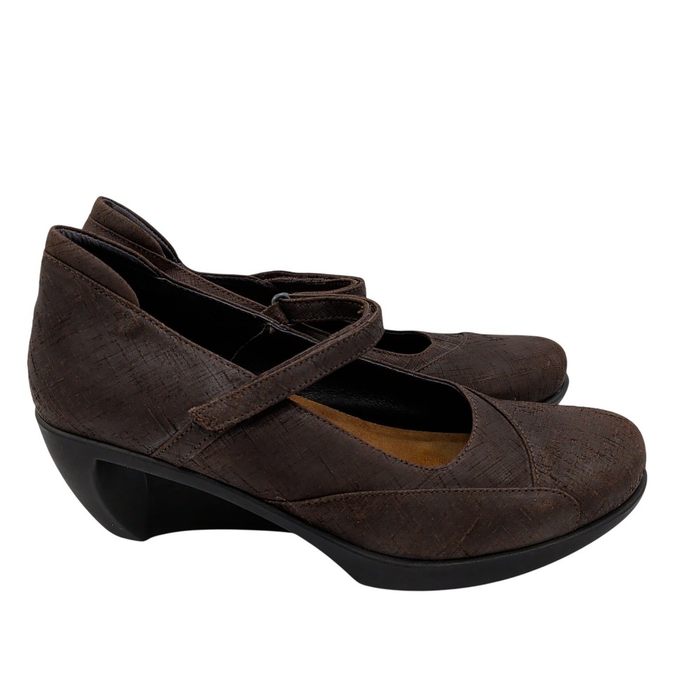 Naot Brown Leather Wedges Maryjane